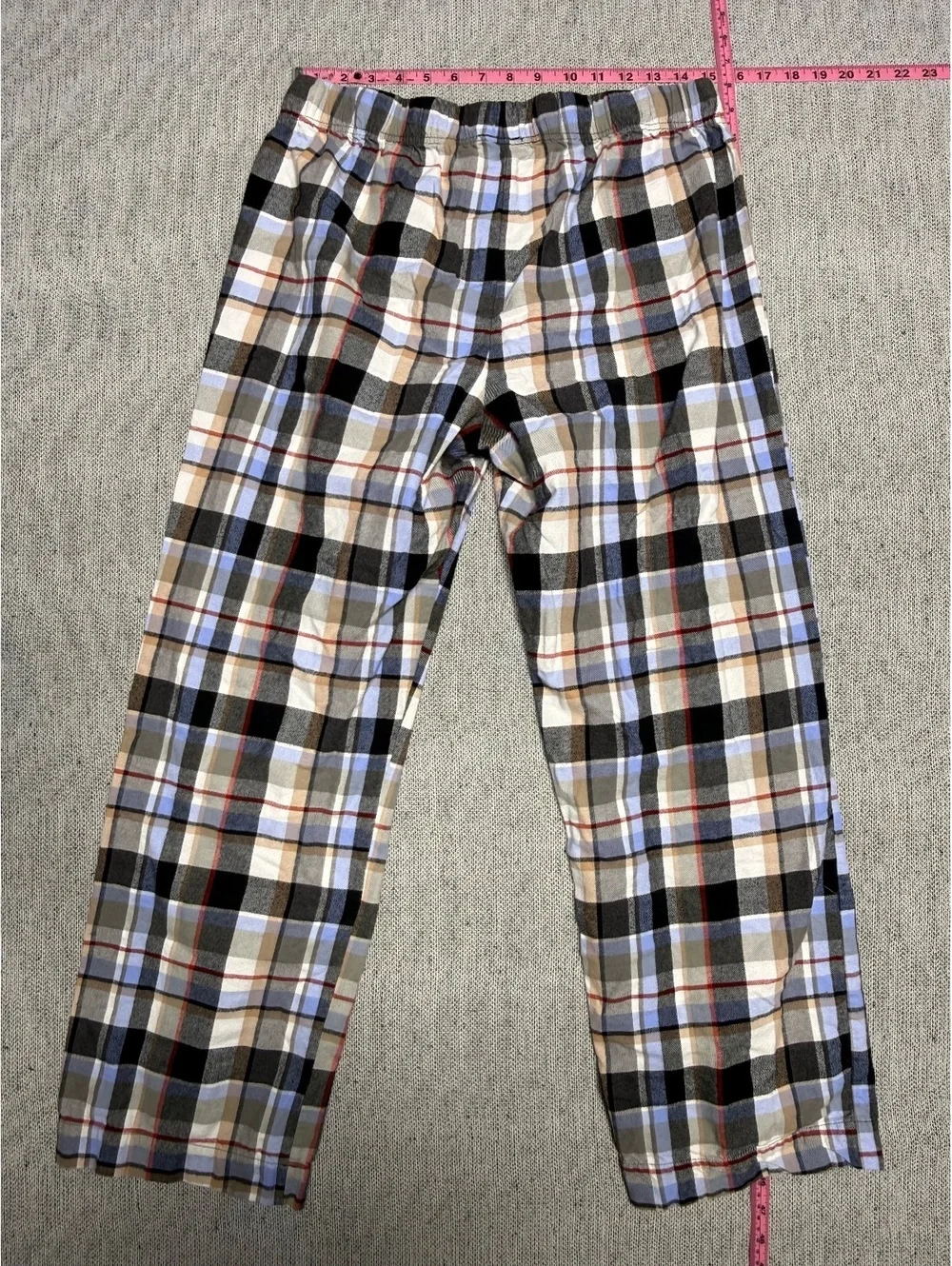 Vera Bradley Medium Plaid Cotton Pajama Pants with Red Draws
